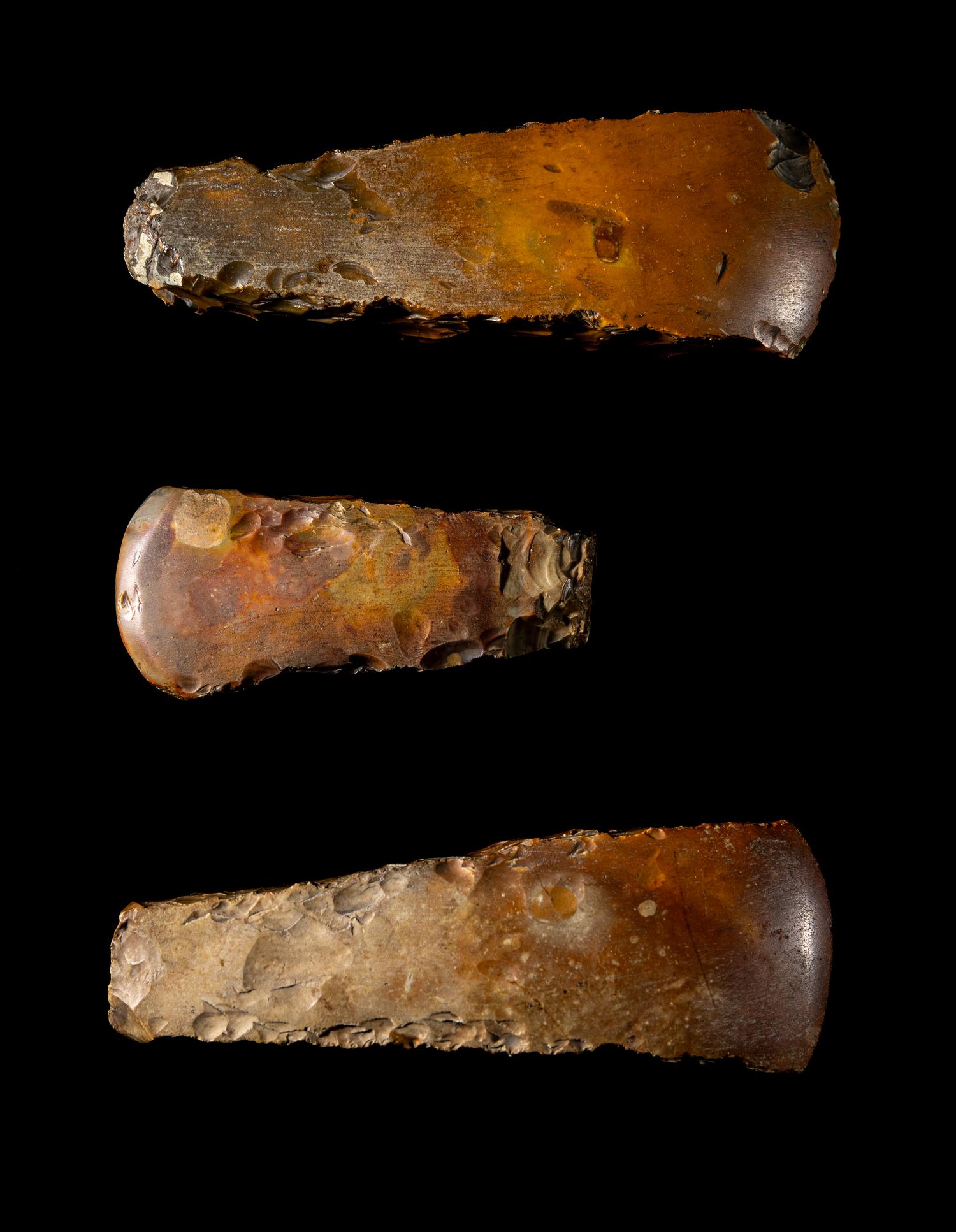Three Neolithic Flint Thick-Butted Axes