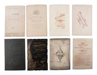 Cabinet cards featuring 19th-century writers, businessmen, and other notable personalities.