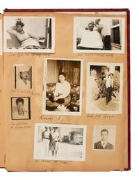 [AFRICAN AMERICANA - EARLY PHOTOGRAPHY]. A group of 2 albums containing photographs of African American families, including snapshots of civilians and soldiers. Ca 1930s-1940s.