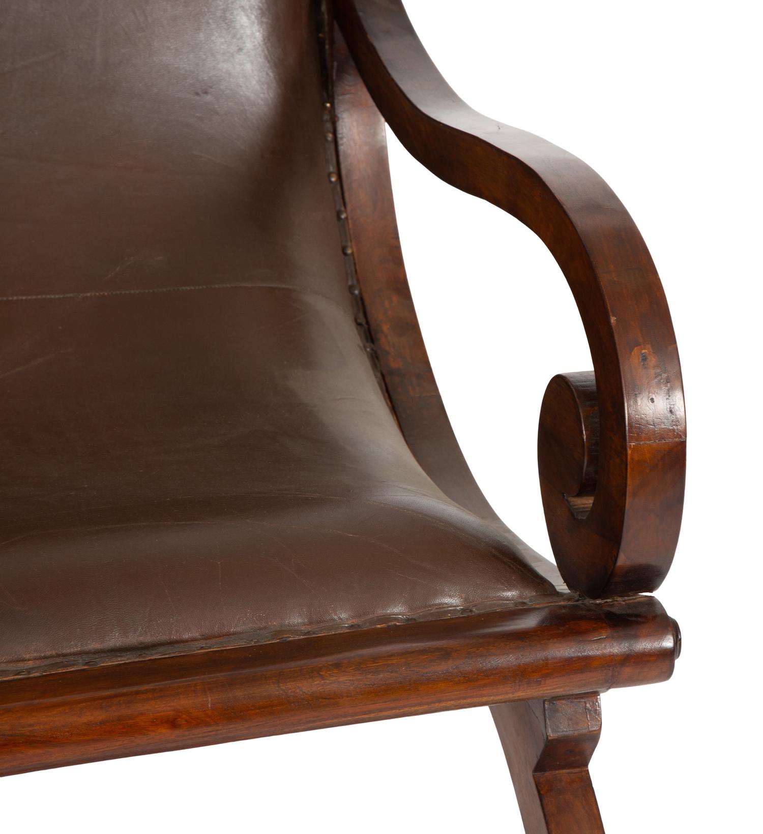 A Mahogany and Leather Armchair