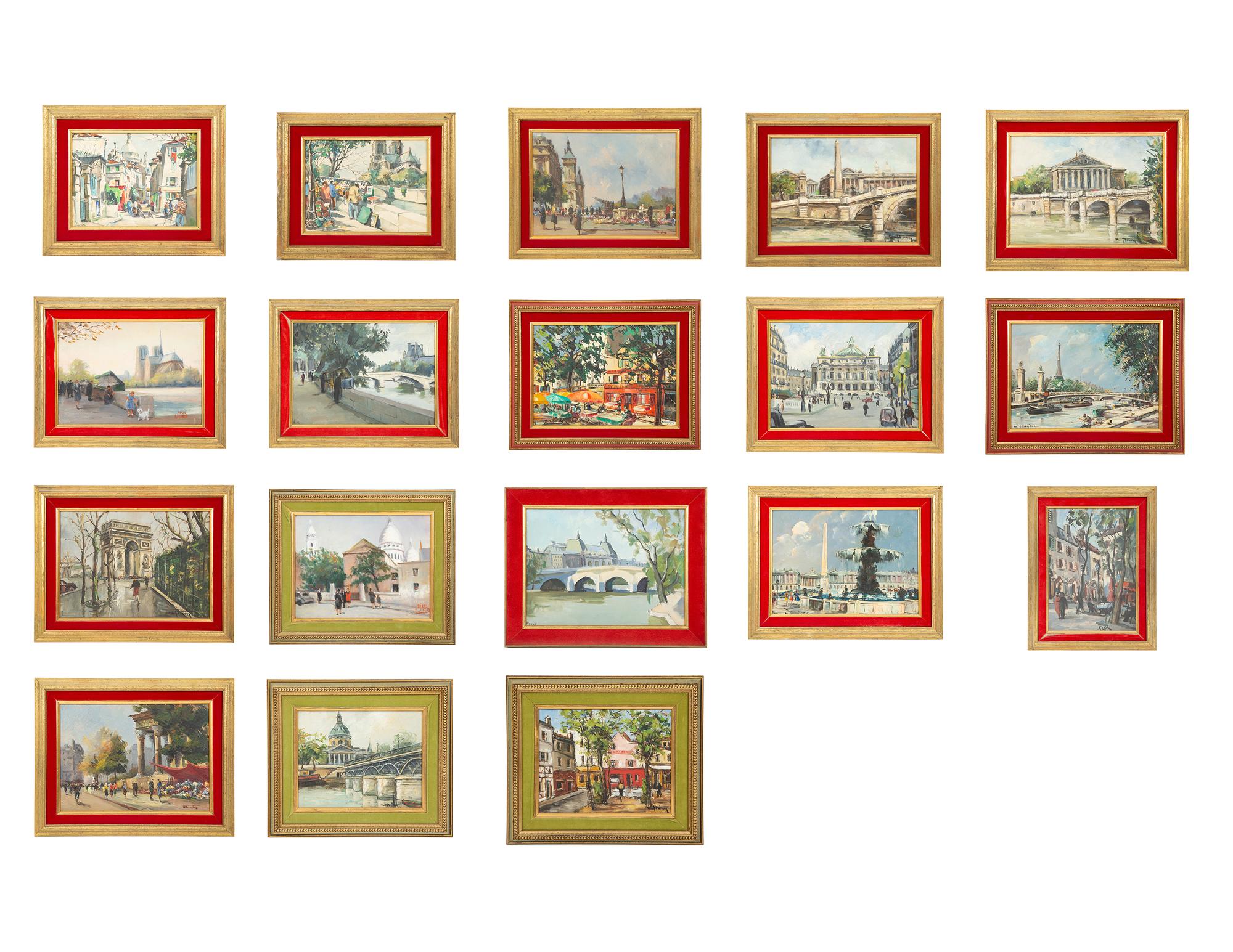 Eighteen Parisian Street Scene Paintings