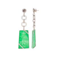 JADE, DIAMOND AND ROCK CRYSTAL EARRINGS