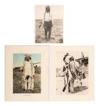 [NATIVE AMERICANS]. A group of 11 hand-colored photographs of identified Native American subjects, incl. Red Tomahawk and Medicine Crow.
