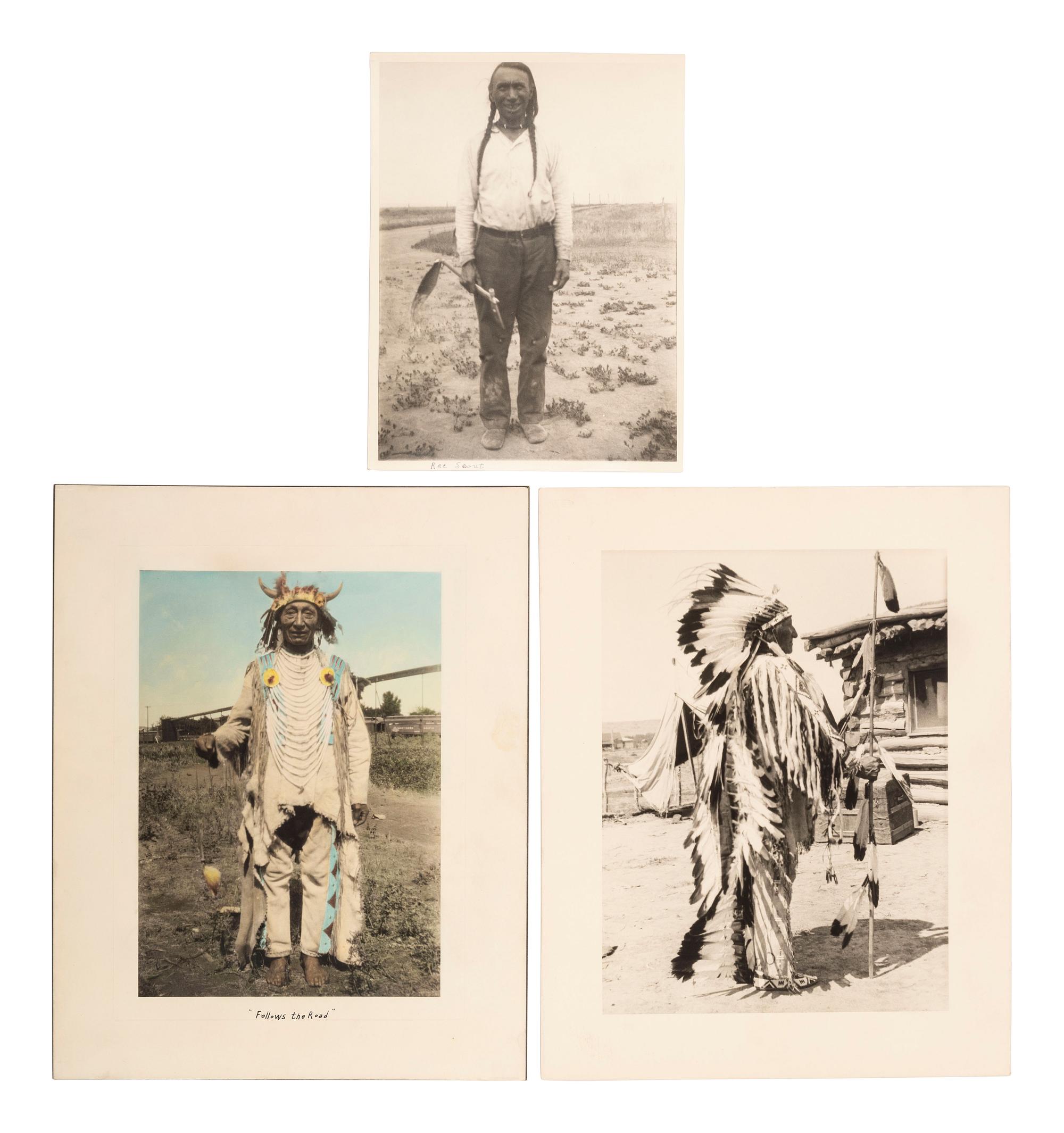 [NATIVE AMERICANS]. A group of 11 hand-colored photographs of identified Native American subjects, incl. Red Tomahawk and Medicine Crow.