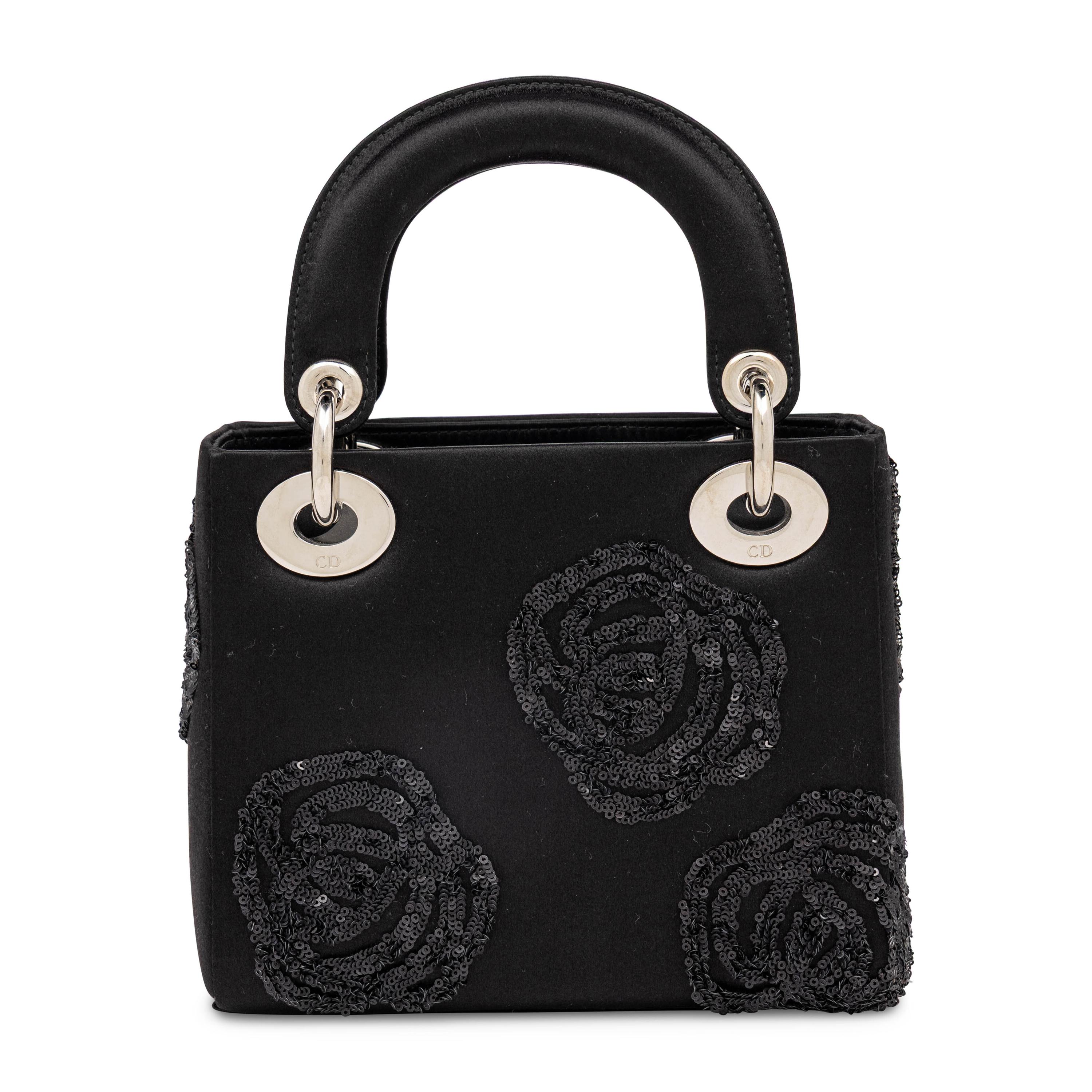 Christian Dior, Mini Lady Dior in Sequin-Embellished Black Satin