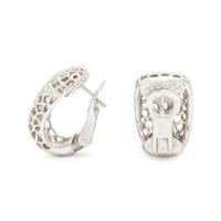 CARTIER, WHITE GOLD AND DIAMOND HUGGIE HOOP EARRINGS