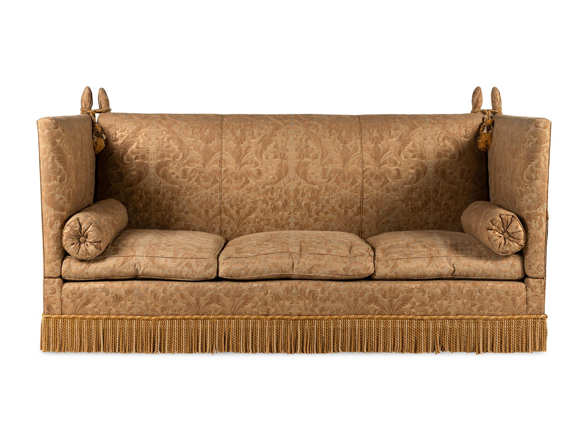A Three-Cushion Knole Sofa with Fortuny Upholstery