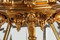 A Pair of Continental Gilt Bronze Hall Lanterns