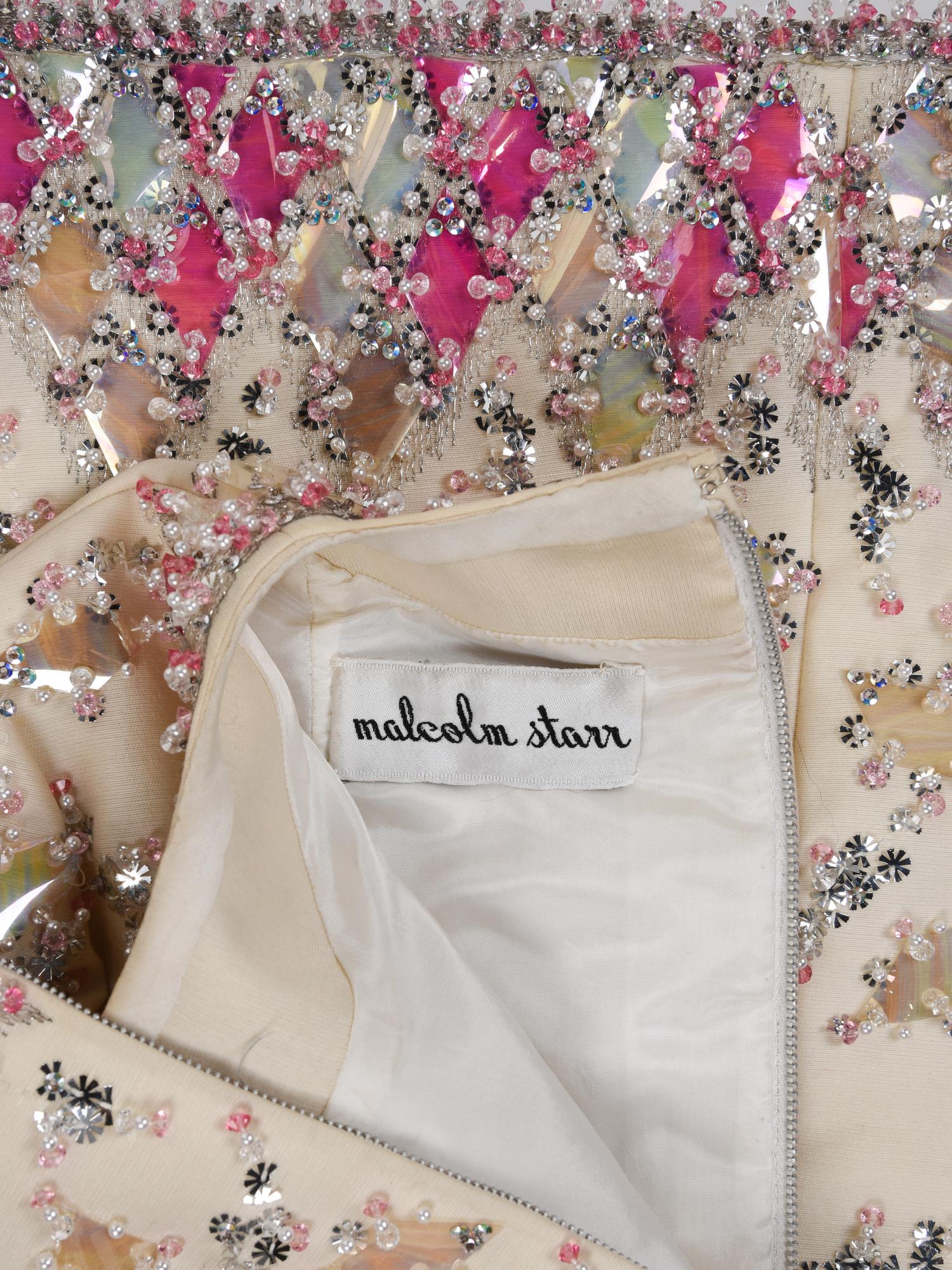 Malcolm Starr Embellished Silk Dress, 1960s