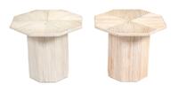 A Pair of Contemporary White Painted Occasional Tables Height 15 x diameter 19 inches. — 20TH CENTURY