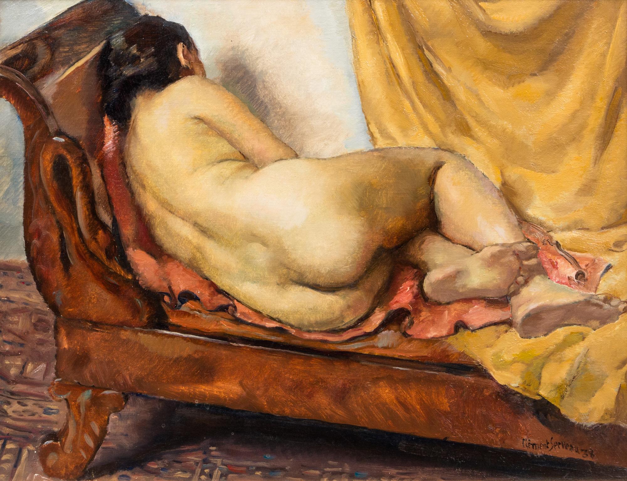 Clement-Serveau, (French, 1886-1972), Nu de dos, 1937