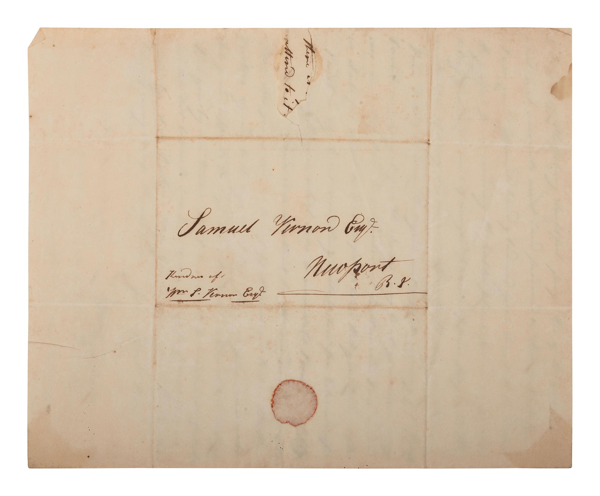 [POLITICS] [WAR OF 1812]. 2 ALSs , including letters from James STEPHENSON (1764-1833) & William VERNON.