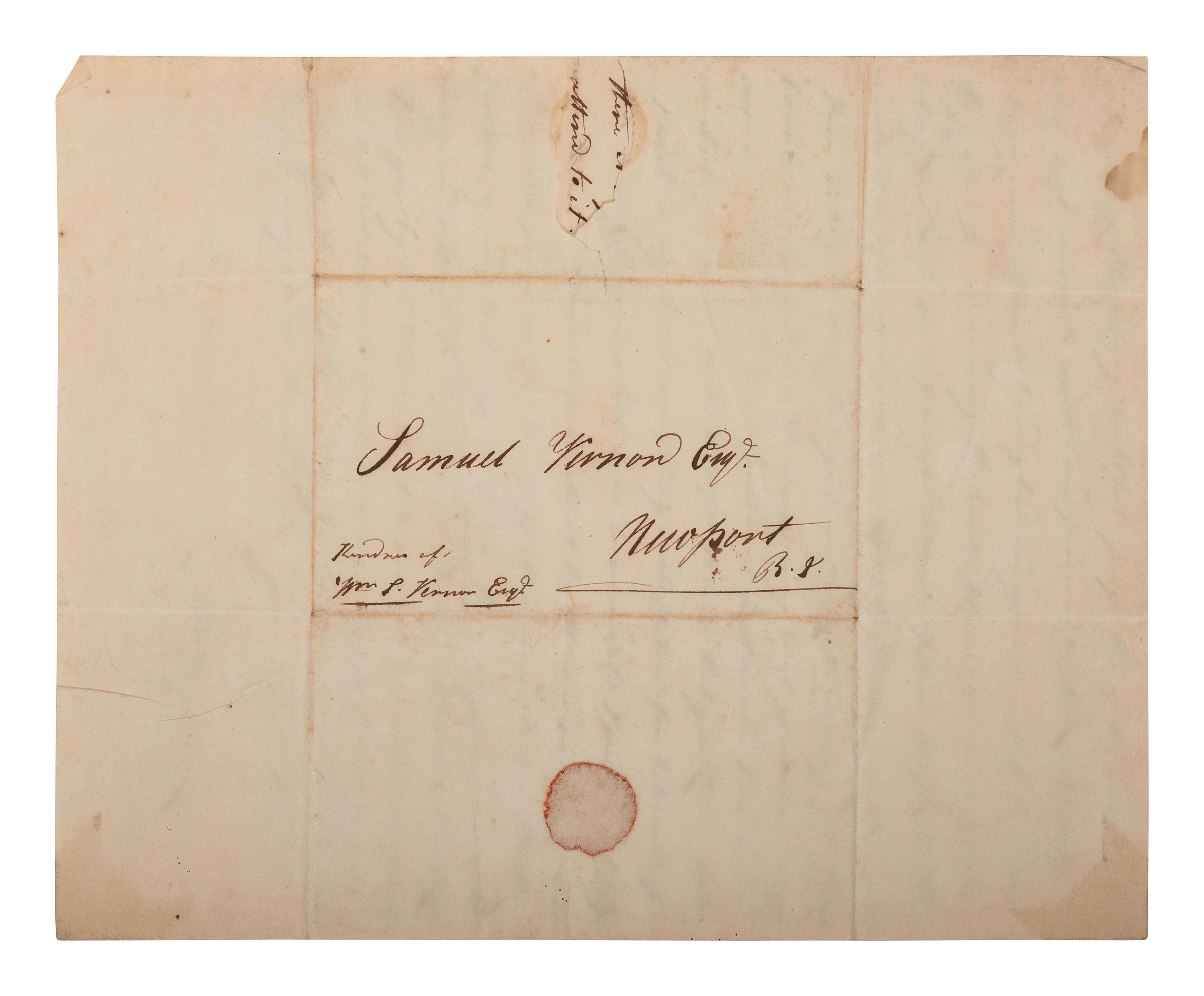 [POLITICS] [WAR OF 1812]. 2 ALSs , including letters from James STEPHENSON (1764-1833) & William VERNON.