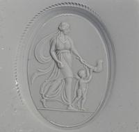 A Gold Brooch with A Banded Agate Engraved Intaglio