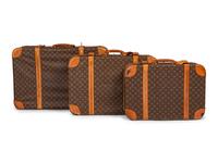 A Group of Three Louis Vuitton Soft-Sided Suitcases, 20th Century