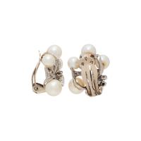 CULTURED PEARL AND DIAMOND EARRINGS