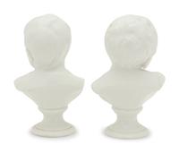 A Pair of Meissen Porcelain Busts of Children
