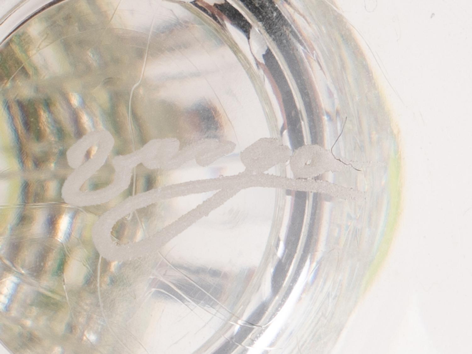 A Varga Cut-to-Clear Green Glass Stemware Service