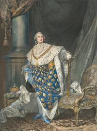 A Pair of French Gilt Bronze Frames with Color Aquatints Depicting Louis XVI and Marie Antoinette