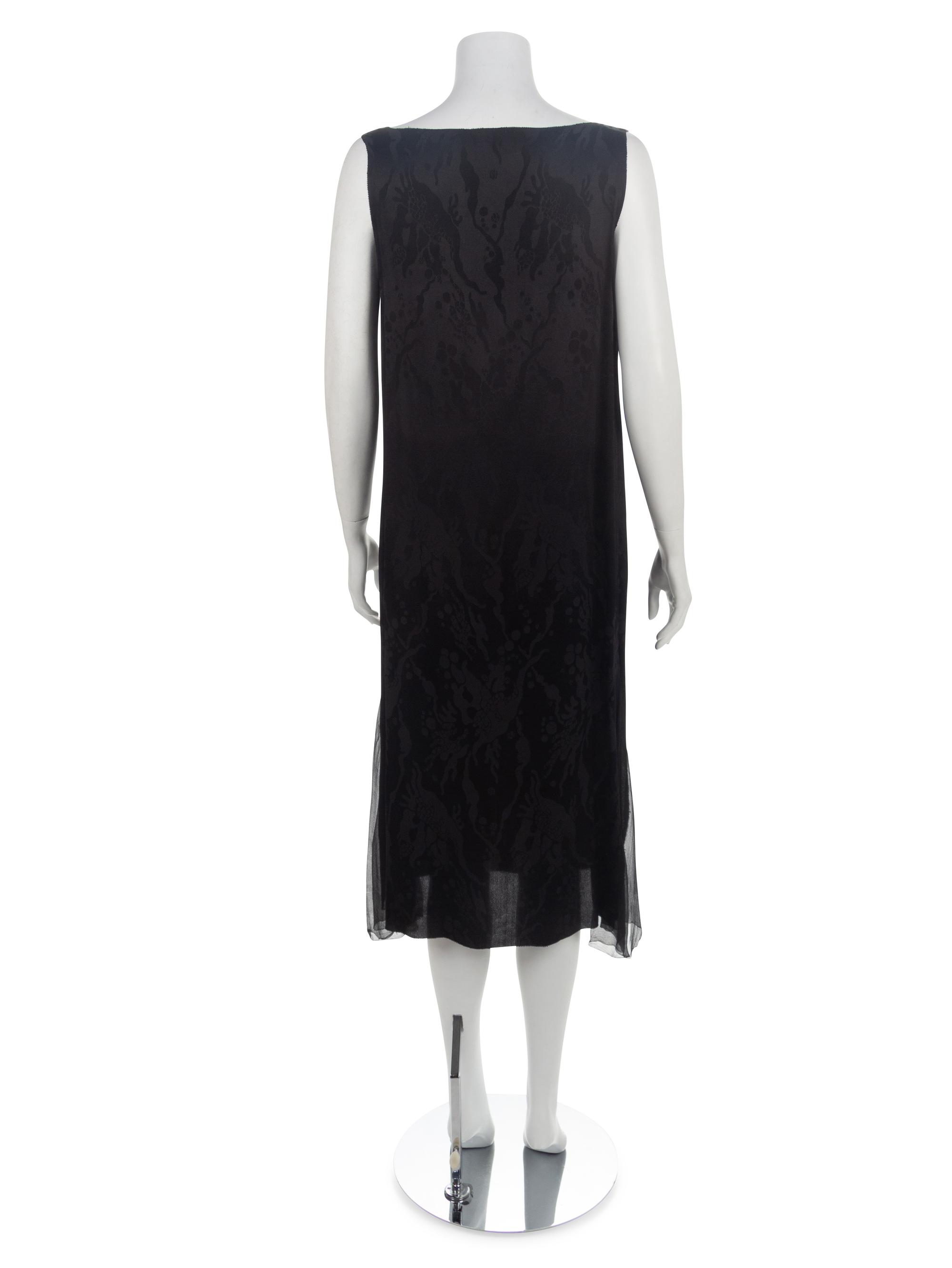 Black Silk Jacquard Flapper Dress, 1920s