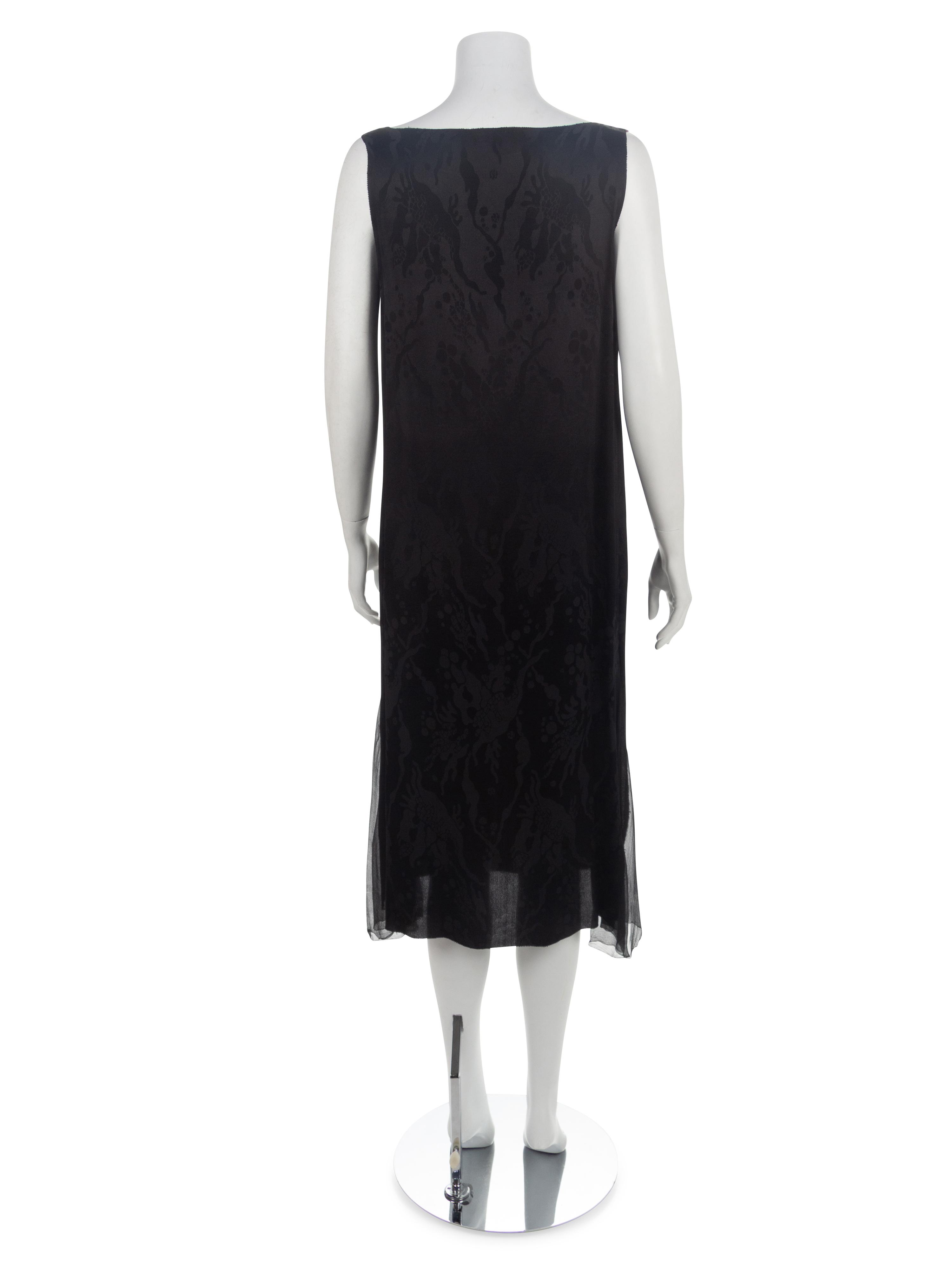 Black Silk Jacquard Flapper Dress, 1920s