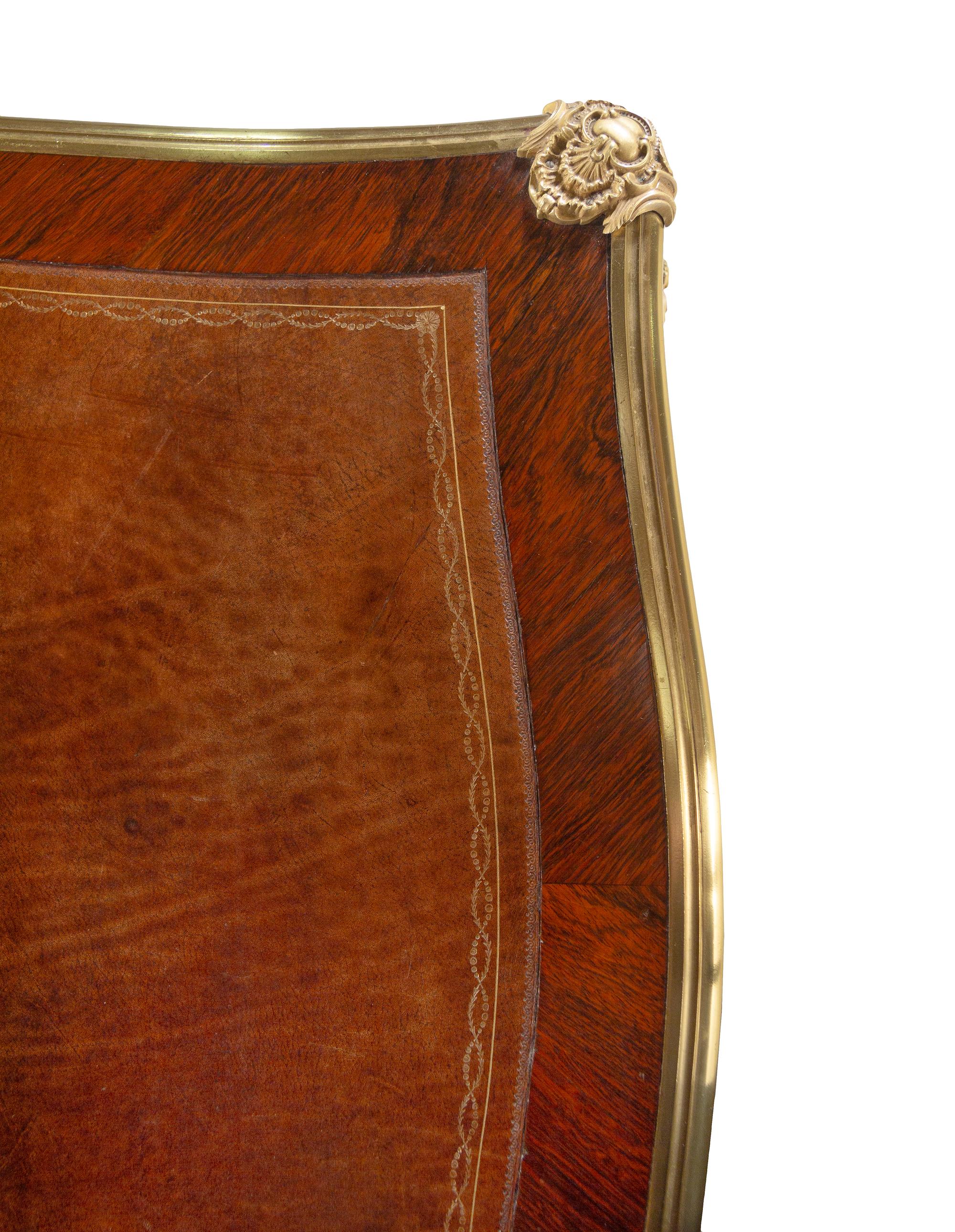A Louis XV Style Gilt Bronze Mounted Bureau Plat