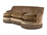 A Custom Velvet-Upholstered Reniform Sofa with Bullion Fringe