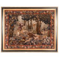 A Framed Continental Needlepoint and Petit Point Tapestry