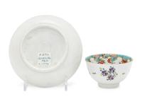 A Worcester Porcelain Tea Bowl and Saucer