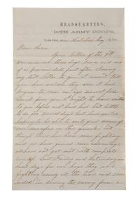 [CIVIL WAR]. War-date letters of Corporal Edwin J. Barden, 7th Regiment Connecticut Volunteer Infantry, combat soldier and later clerk at Headquarters Department of the South, Headquarters X Corps, and Headquarters US Army, Office of Chief Commissary.