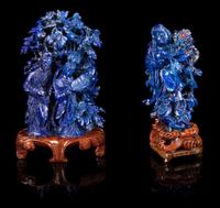 Two Chinese Lapis Lazuli Figures