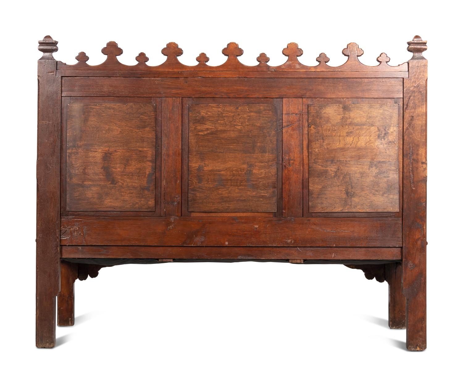 A Gothic Revival Oak Settee
