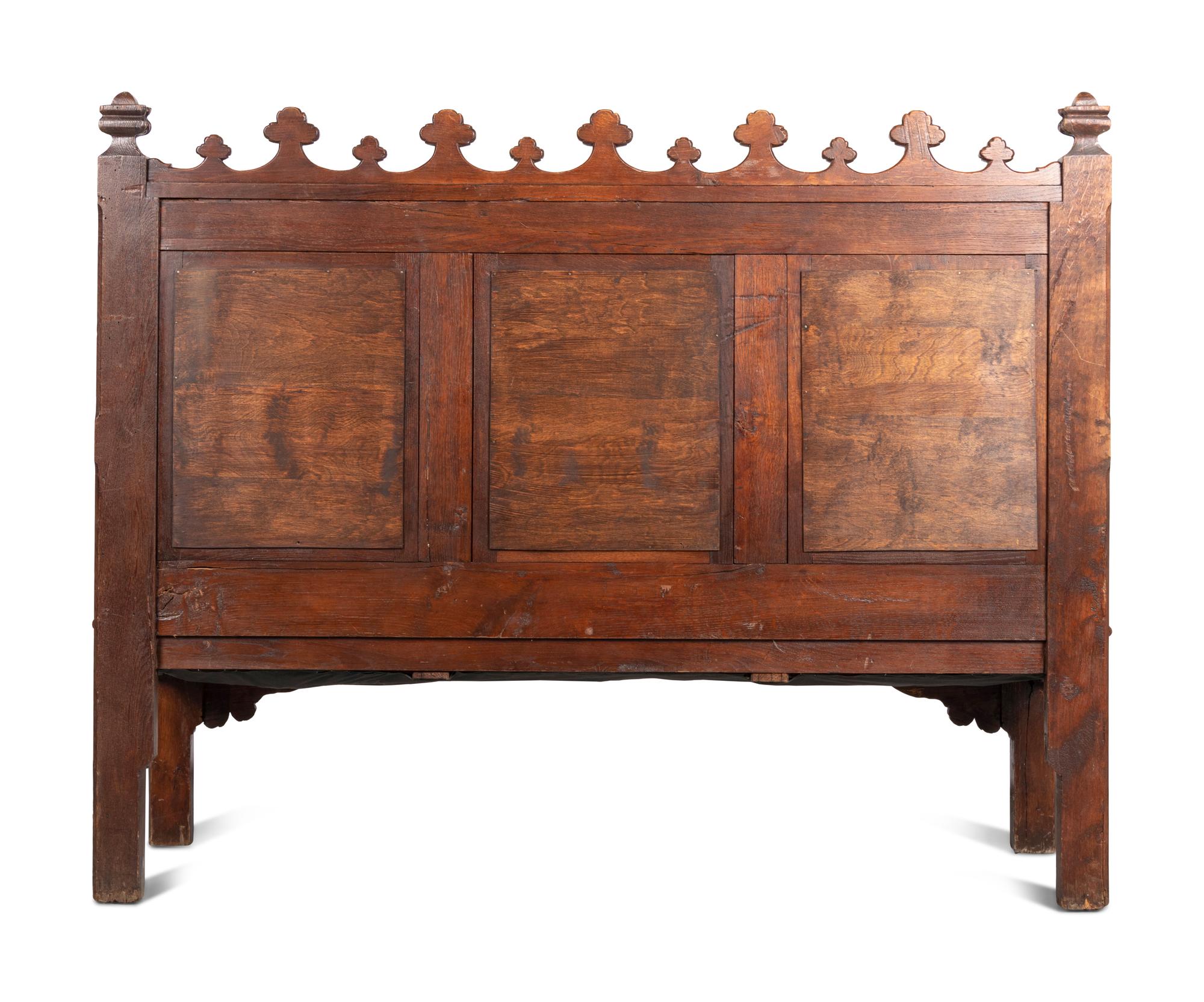 A Gothic Revival Oak Settee