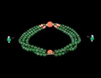 Two Chinese Jade and Jadeite Jewelry