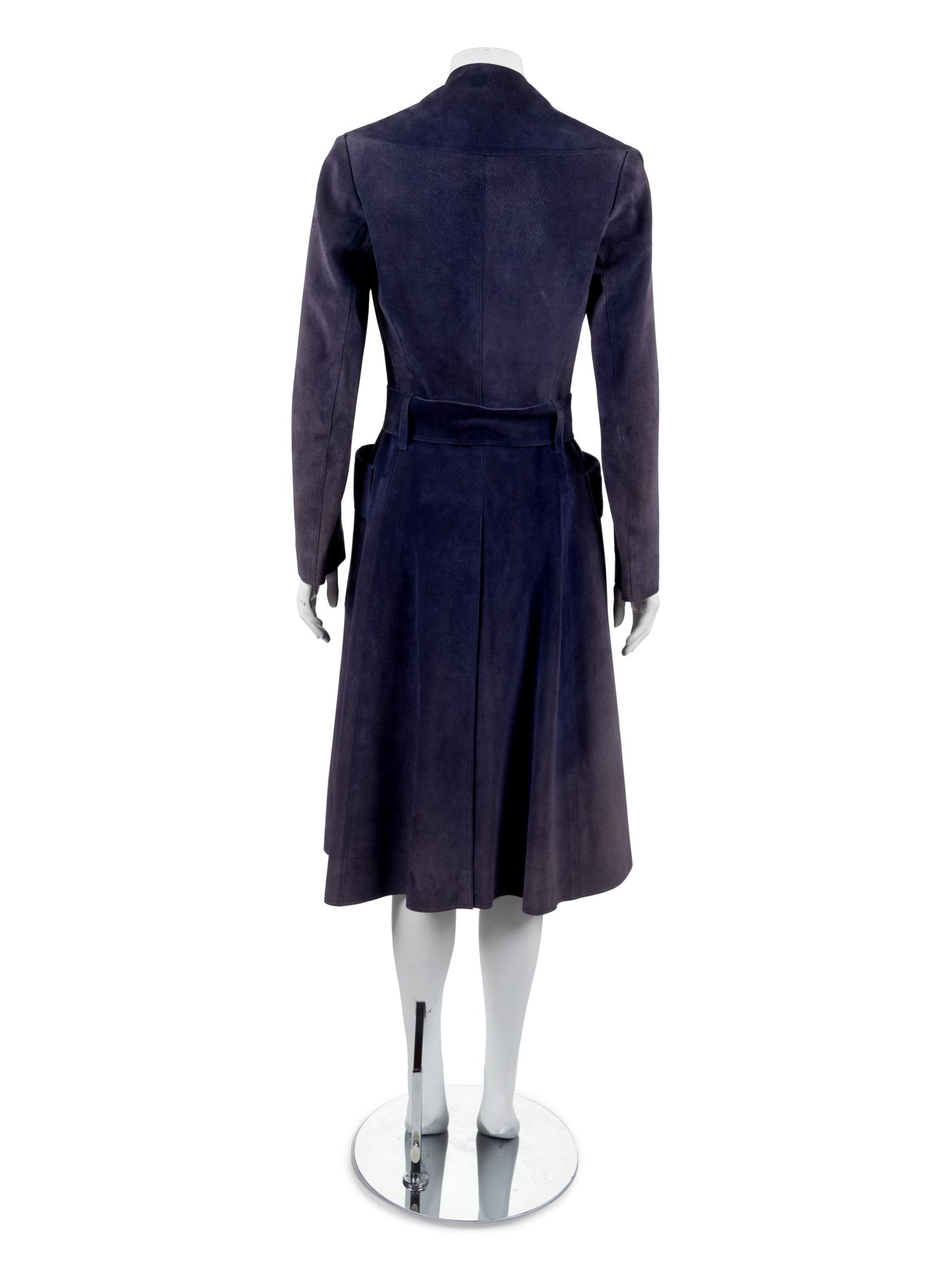 One Halston Suede Coat and One Teal Traina Coat, 1970s — Sold to benefit the Art Acquisition Fund at the Indianapolis Museum of Art at Newfield.