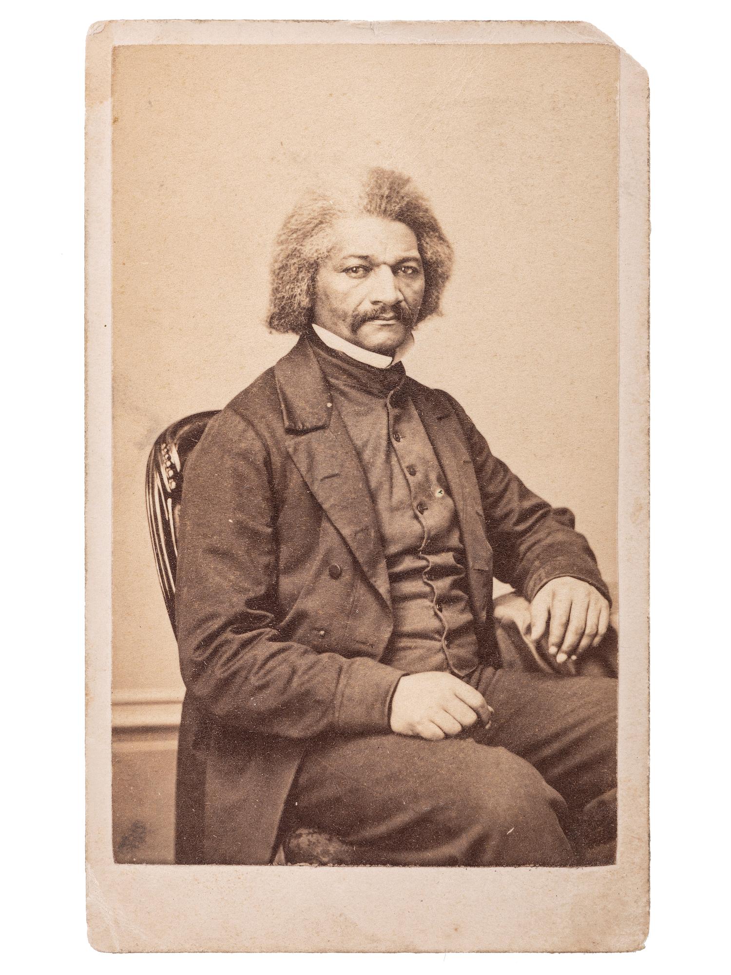 [DOUGLASS, Frederick (1818-1895)]. FASSETT, Samuel Montague, photographer. CDV of Douglass. Chicago, IL: [late February 1864].