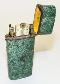 A Shagreen-Cased Drafting Set Height of case 6 5/8 inches. — 19TH CENTURY