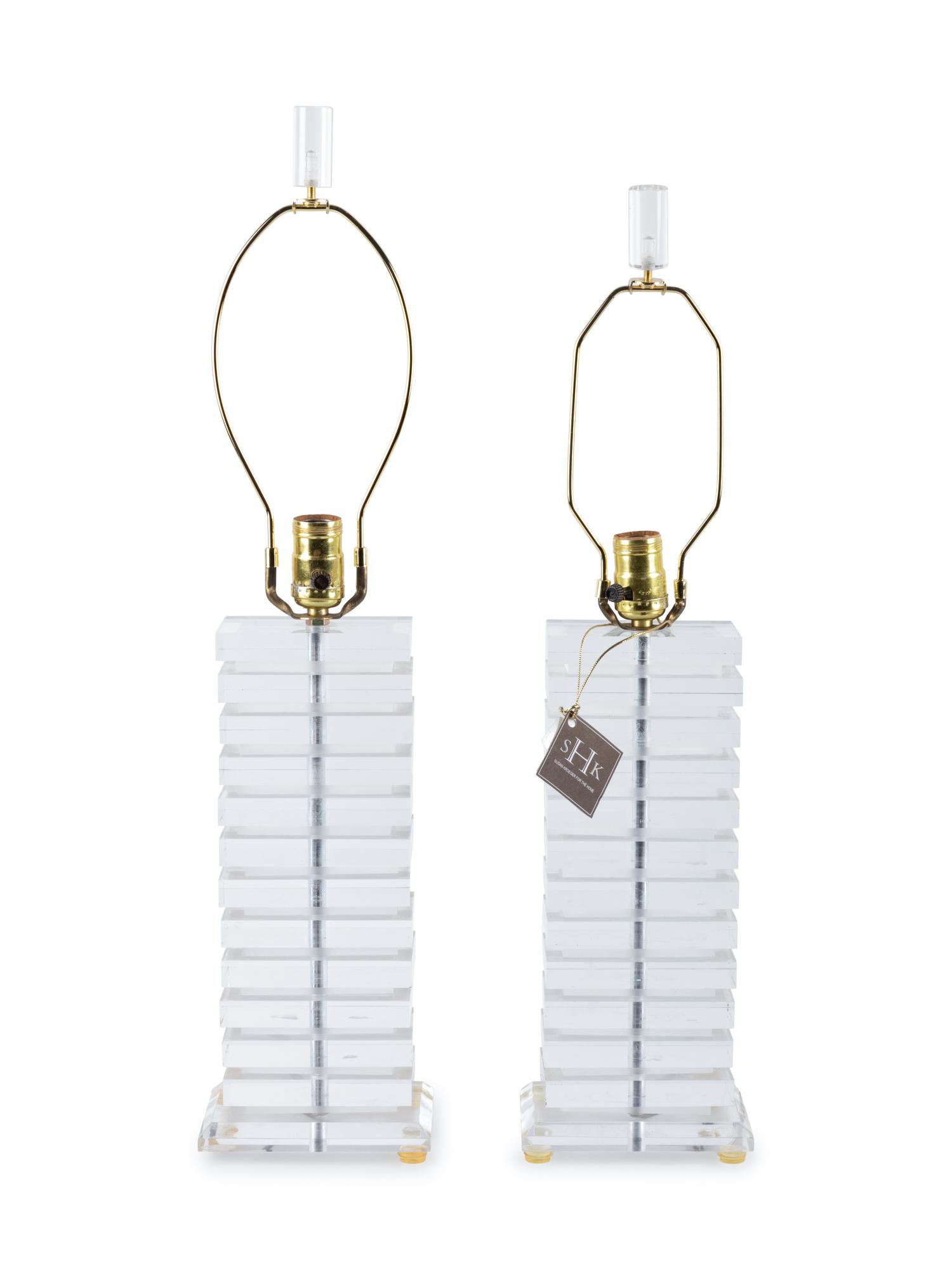 A Pair of Contemporary Acrylic Table Lamps