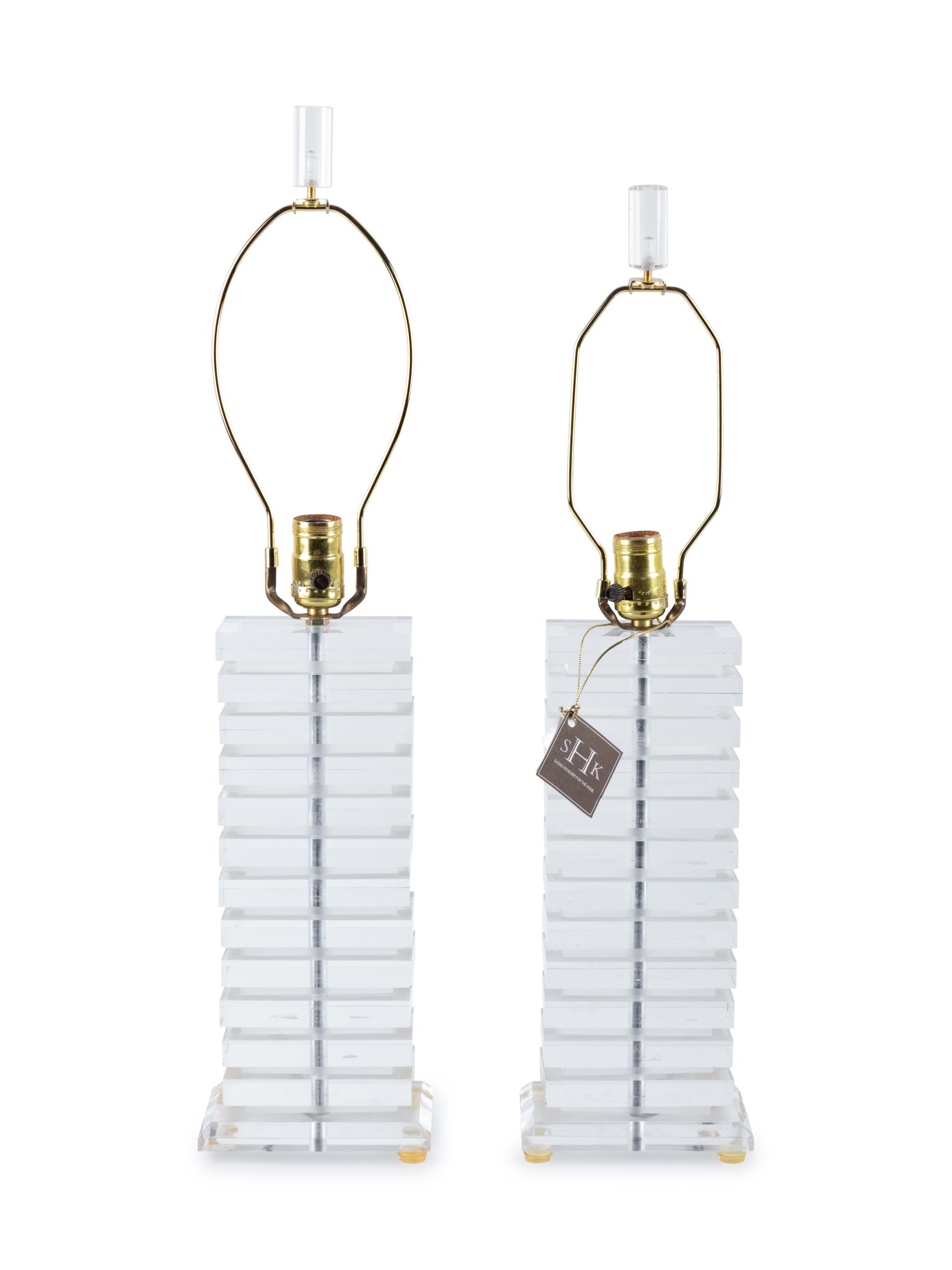 A Pair of Contemporary Acrylic Table Lamps