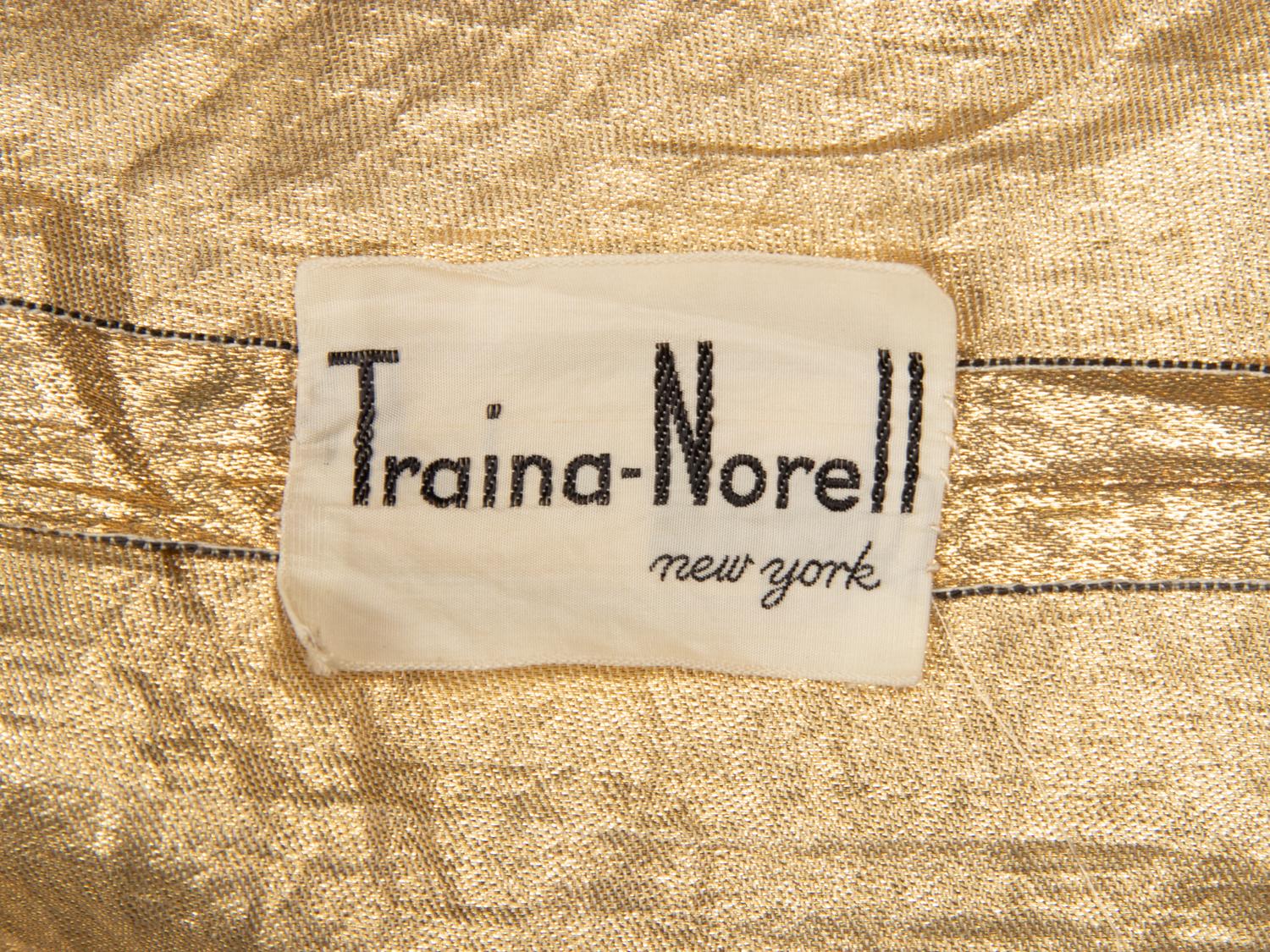 Traina-Norell, Gold Lamé Strapless Gown