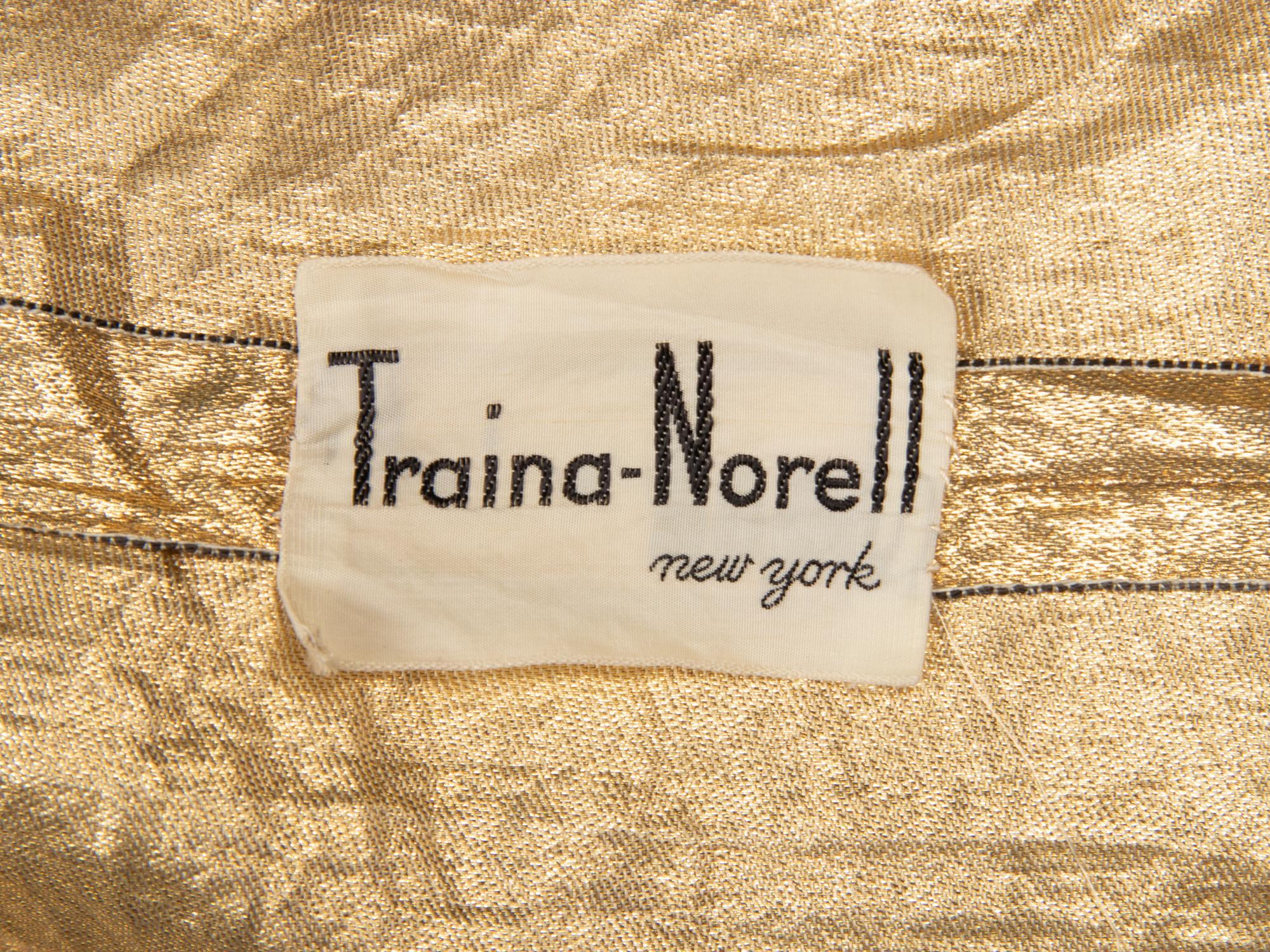 Traina-Norell, Gold Lamé Strapless Gown