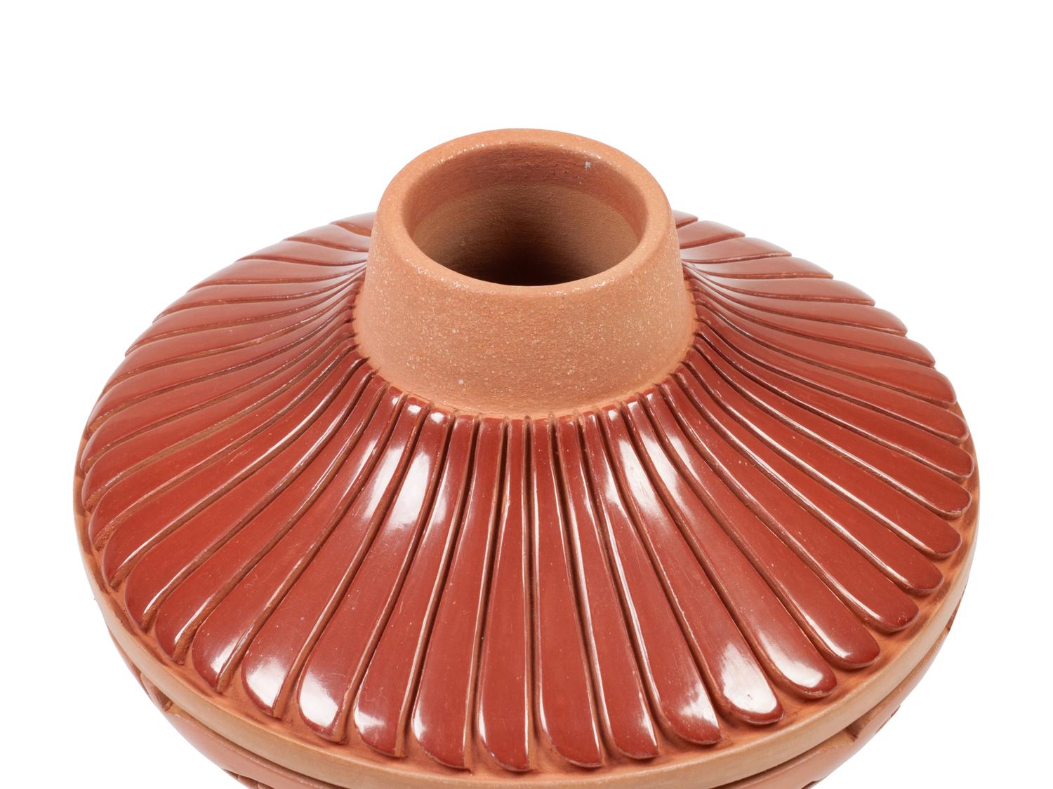 Carved Micaceous Redware Jar, with Avanyu