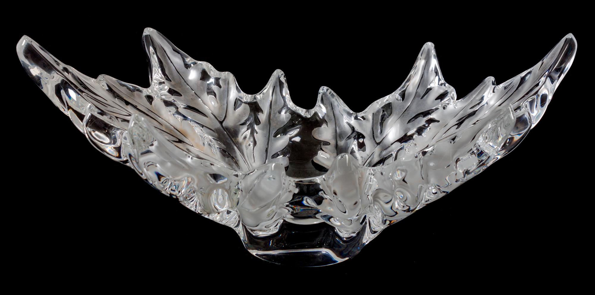 A Lalique Molded and Frosted Glass Bowl Height 7 1/2 x width 17 1/2 inches. — 20TH CENTURY