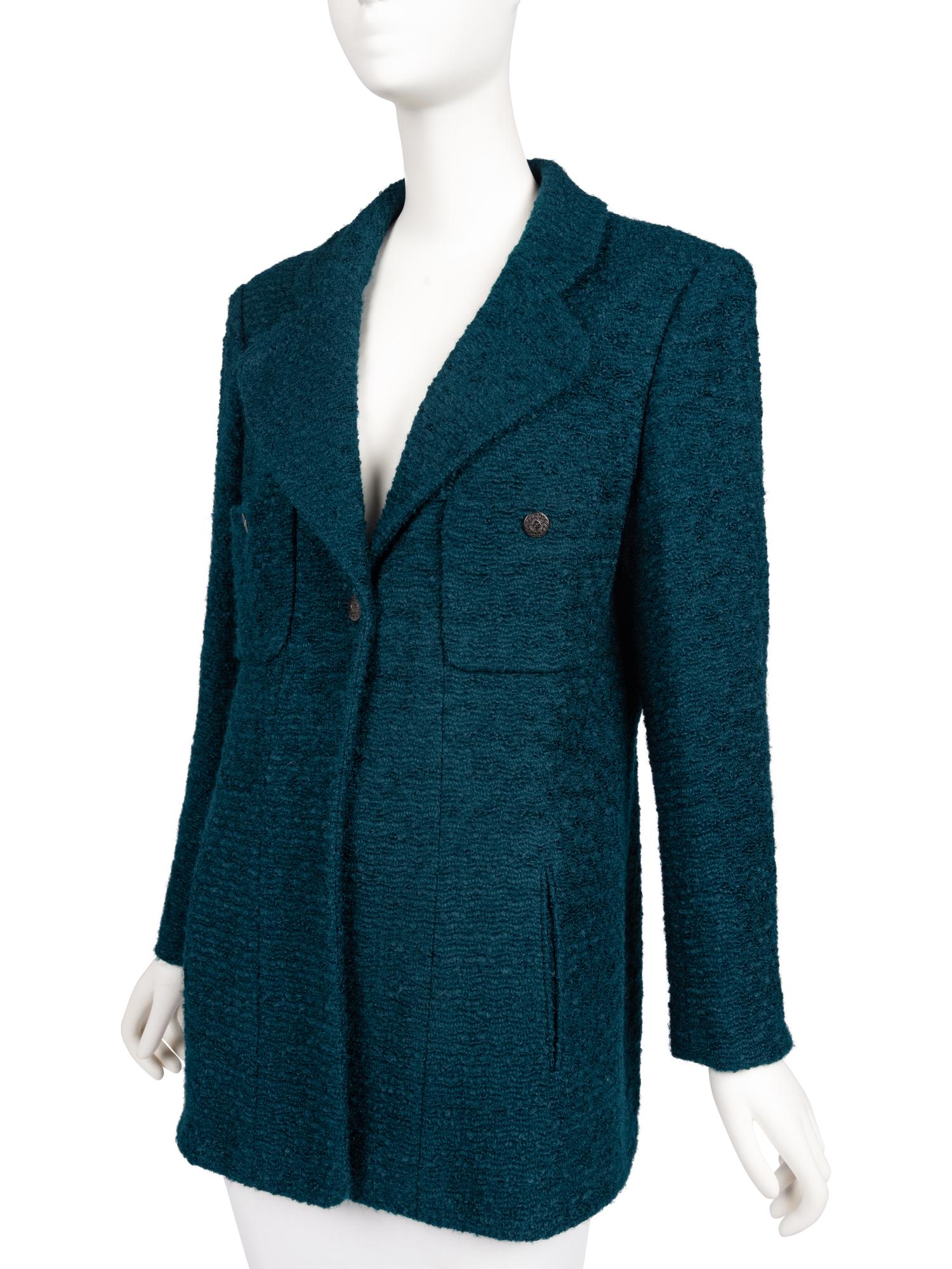 Chanel Teal Tweed Jacket, Autumn 1997