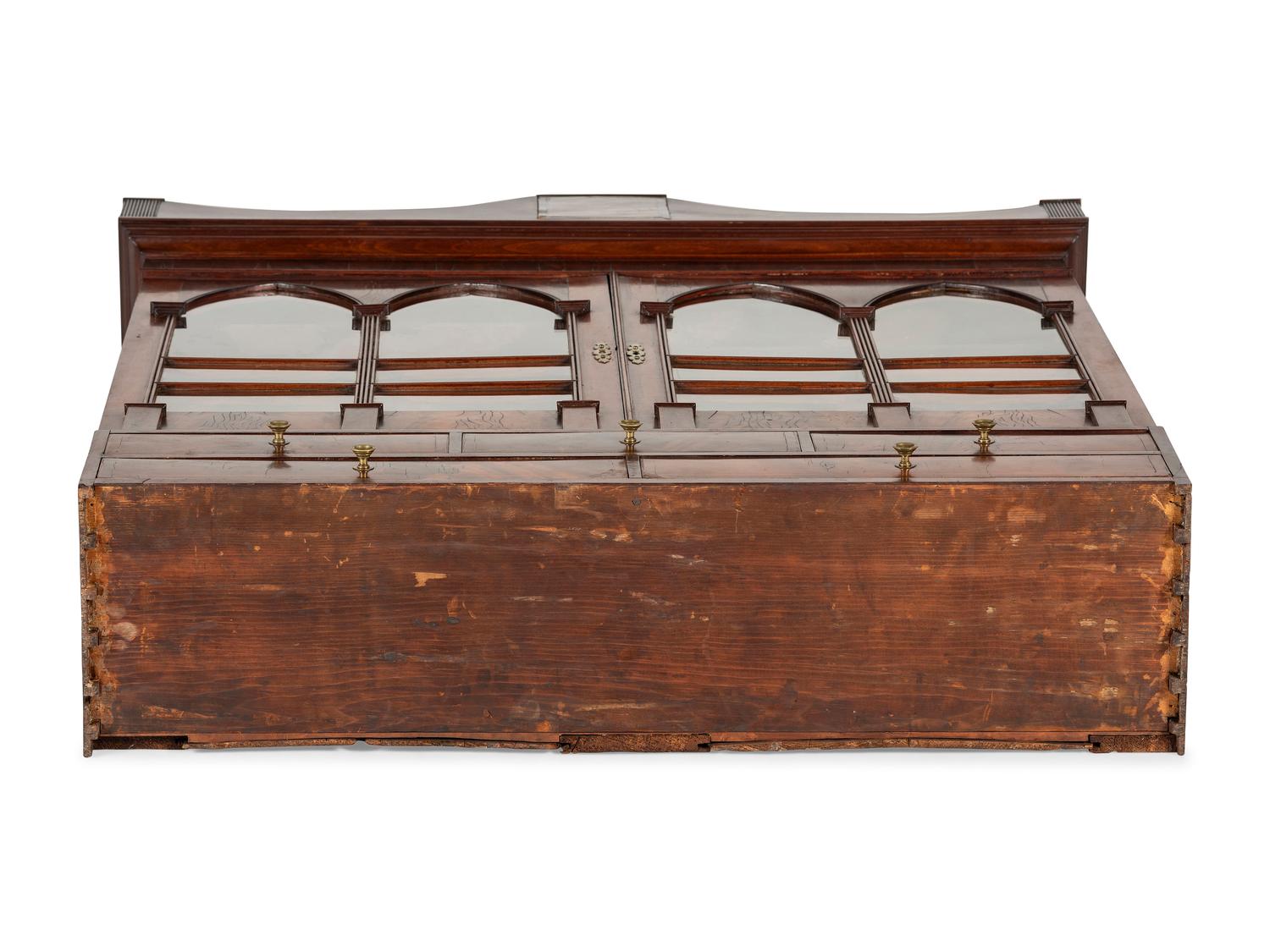 A Federal Inlaid Mahogany Lady's Writing Desk-and-Bookcase