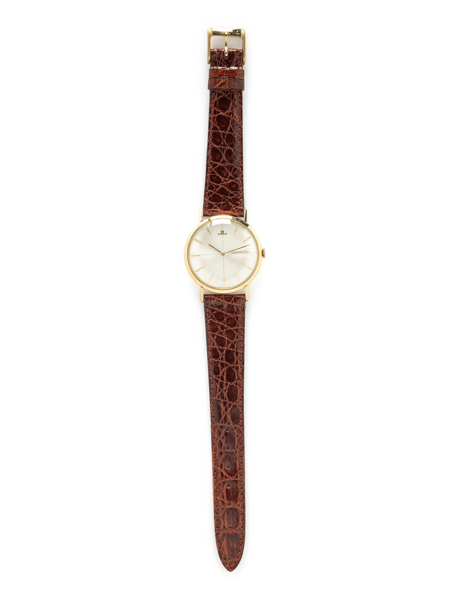 JAEGER-LECOULTRE, 18K YELLOW GOLD WATCH WITH JLC BUCKLE