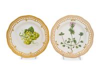 Two Royal Copenhagen Flora Danica Reticulated Cake Plates