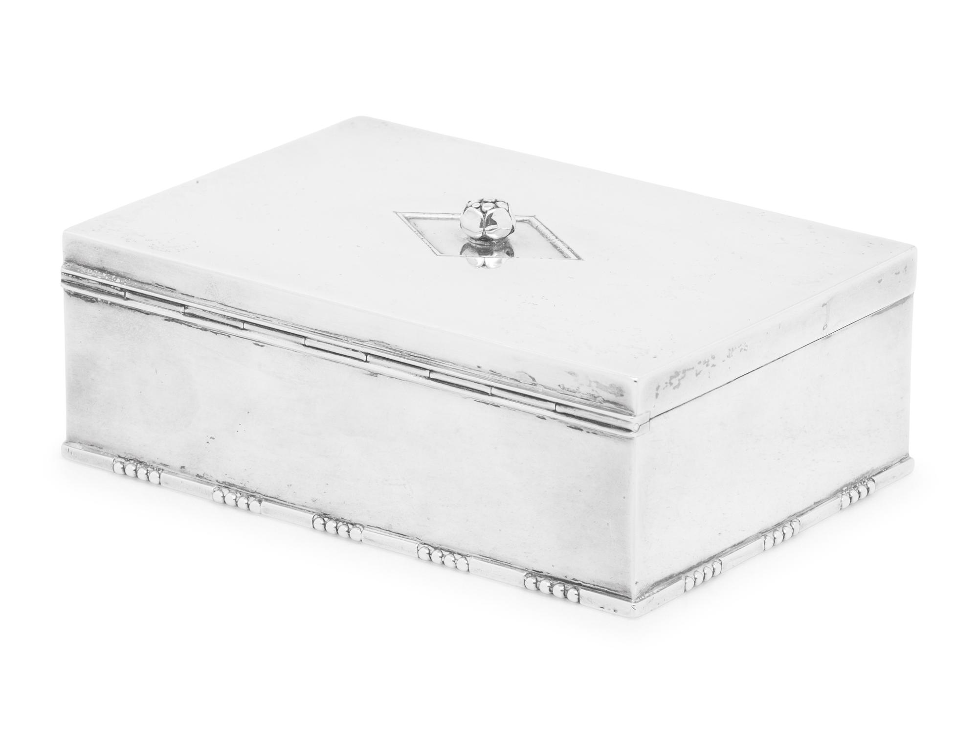 A Johan Rohde Designed Georg Jensen Silver Table Casket