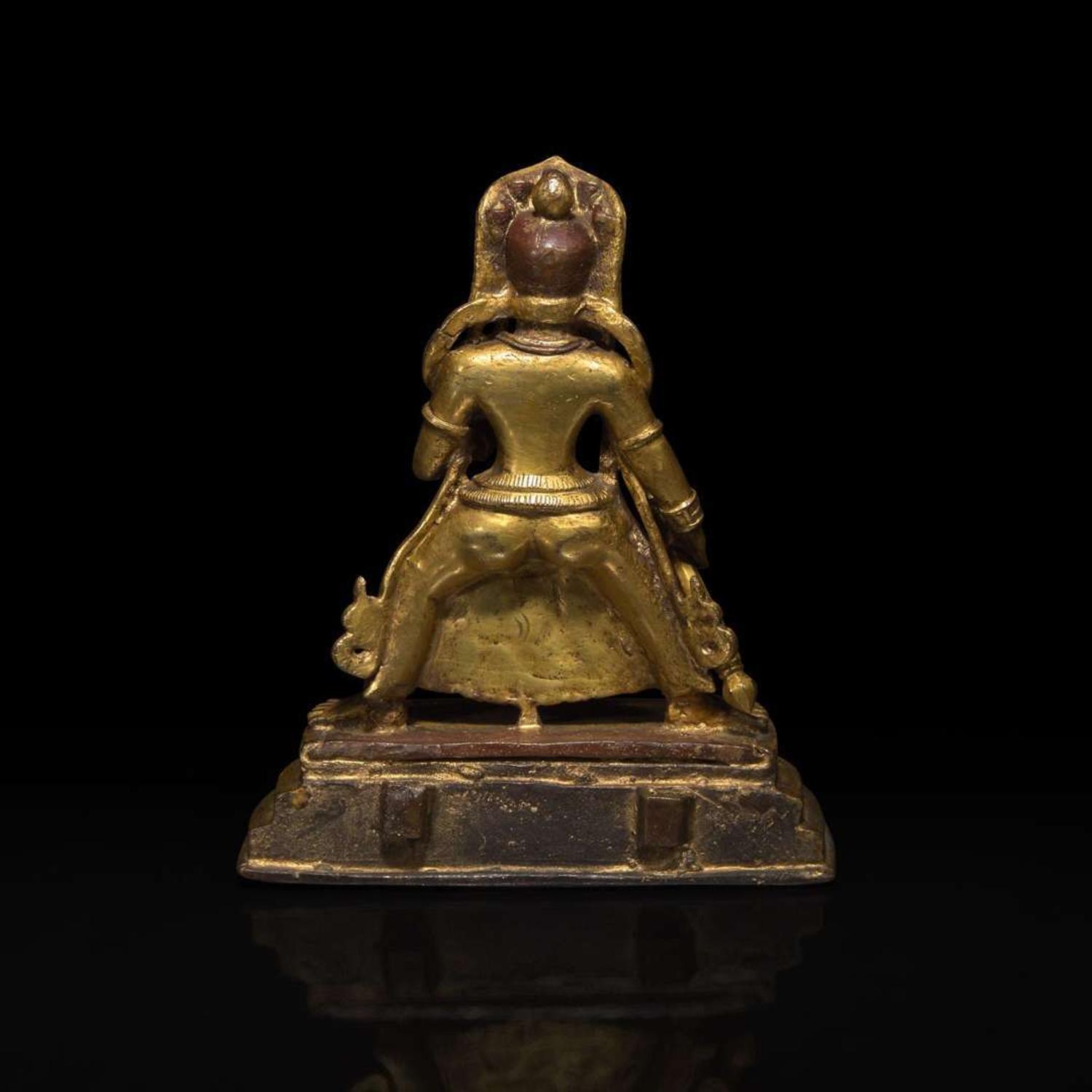 A Sino-Tibetan or Mongolian gilt bronze wrathful deity 中原或藏传或蒙古怒像铜鎏金造像 18th century ????