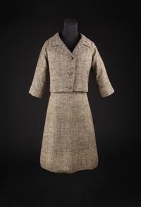 Christian Dior by Yves Saint Laurent Haute Couture Ensemble, Spring/Summer 1958 — Worn by Dame Olivia de Havilland to the opening of Proud Rebel, May 1958.